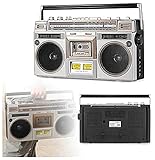 Retro-Bluetooth-Boombox-Kassettenspieler kombiniert klassischen 80er-Jahre-Stil mit...