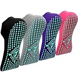 ELUTONG Yoga Socken Anti-Rutsch-Socken (4 Paare) für Damen Pilates, Yoga, Barre, Tanz,...