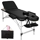 tectake Mobile Aluminium Massageliege 3 Zonen höhenverstellbar inkl....