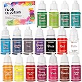 Lebensmittelfarbe Flüssige Set,18 Farben x 10ml Lebensmittel Farben,Hochkonzentriert...