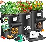 KESSER® Kartoffel-Pflanzsack 3-Set 38L | Kartoffel-Pflanzbeutel aus Vlies mit...