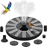Solar Springbrunnen für Außen, Solar Teichpumpe mit 6 Effekte Solar...