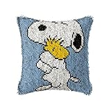 ROCKY&CHAO Knüpfteppich Zum Selber Knüpf-Sets mit Kissen knüpfen-Set 43x43cm...