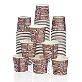 MH Quality - 100x Expresso Pappbecher 80 ml 3 Oz mit Kaffeebohnenmuster - Top Qualität...