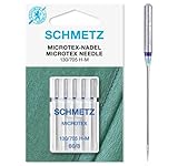 SCHMETZ Nähmaschinennadeln | 5 Microtex-Nadeln | 130/705 H-M | Nadeldicke 60/8...