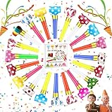 Devenirriche 20 Stück Mehrfarbig Partytröten Luftrüssel, Party Gebläse Hörner...