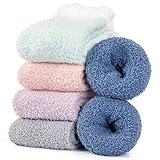 Hocerlu 5 Paar Flauschige Kuschelsocken für Damen - Premium Dicke Winter Warm Bettsocken,...