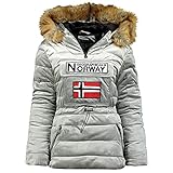 Geographical Norway, Damen Parka mit Kapuze, Modell Bresilian Lady (Silber, M)