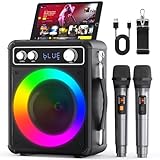 Tragbare Karaoke Maschine mit 2 Drahtlosen Mikrofone, Ankuka Bluetooth...