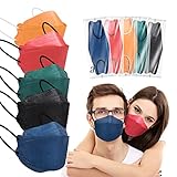 FFP2 Maske Fischform Bunt 25 Stück, Fischmasken Einzeln Verpackte Erwachsene Schwarz Blau...