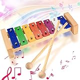 Xylophon Glockenspiel Holz, Rhythm Musikinstrumente, Holz Bunt Xylophon mit 2...