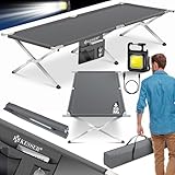 KESSER® Campingbett Klappbett mit Tragetasche, Seitentasche & Campinglicht | Stabiles...
