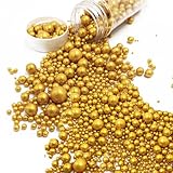 streusel gold | Essbare Goldene Zucker perlen Zucker streusel | Knusperkugeln Gold 130g |...
