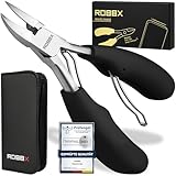 ROBBX® Profi Nagelzange für starke Fußnägel und Fingernägel | Weicher Griff |...