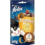 FELIX KnabberMix Original Katzensnack, Knusper-Leckerlie mit 3...
