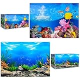 VLYX 3D PVC Aquarium Rückwand 62x30cm, Ozeanökologie Unterwasserthema für Süß- und...