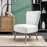 Pangshiyuan Akzentstuhl, Teddystoff, ergonomischer Sessel, für Wohnzimmer, Schlafzimmer,...