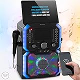 Auna KTV Karaoke Musikbox mit Mikrofon, Bluetooth Karaoke-Maschine mit Fernbedienung, CD...