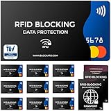 TÜV geprüfte RFID Blocker NFC Schutzhüllen (12 Stück) für Kreditkarte, EC Karte, Bank...