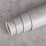 Livelynine Vintage Selbstklebende Tapete Betonoptik Grau Betontapete Shabby...