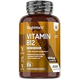 Vitamin B12 1000µg Tabletten - 400 Stück - Methylcobalamin B12 - Vegan & Vegetarisch - 1...