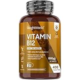 Vitamin B12 1000µg Tabletten - 400 Stück - Methylcobalamin B12 - Vegan & Vegetarisch - 1...