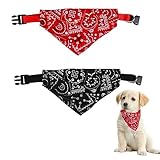 SULIUDAJI 2 Stück Hunde Bandana Kopftücher, Hundehalstuch Mit Halsband, Dreieckstuch...