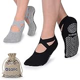 Ozaiic Yoga Socken rutschfeste für Damen für Pilates, Barre, Ballett, Tanz (EUR 35-41, 2...