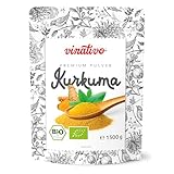 vinativo Kurkuma Pulver BIO – 1,5kg – bio Rohkost-Qualität – natürliches...