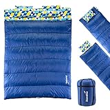 Skandika Schlafsack Iceland Double Flanell | XXL Doppelschlafsack mit Baumwoll-Innenfutter...