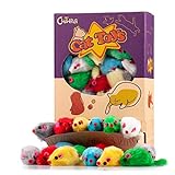 Chiwava 36 Stück 10cm Pelzig Katzenspielzeug Rassel Maus Spielzeugmäuse für Katzen...