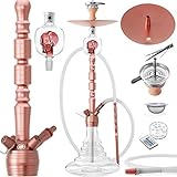 DILAW® Opal Shisha Set Hookah 93cm Aluminium Alu + LED Licht | Wasserpfeife Kaminkopf...