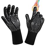 DIAOPROTECT Grillhandschuhe, hitzebeständig bis 800 Grad, feuerfeste Handschuhe...