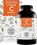 NATURE LOVE® Gepuffertes pflanzliches Vitamin C - Hochdosiert mit 1000mg...