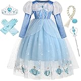 IWFREE ELSA Kostüm Mädchen Prinzessin Schneekönigin Kleid mit Zubehör...