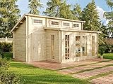 Alpholz Gartenhaus Lausitz-40 aus Massiv-Holz | Gerätehaus mit 40 mm...
