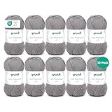 Gründl Wolle Lisa Premium uni - 10 x 50 g - Wolle zum Häkeln - Wolle zum...