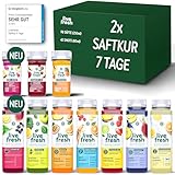 LiveFresh 2x Saftkur 7 Tage – 98 Säfte (250ml) & 42 Shots (60ml) kaltgepresst¹ – 743...