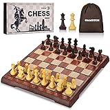 OkidSTEM Magnetisch Schachspiel Brettspiel Set mit Klappbrett Schach Reisespiele...