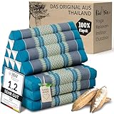 livasia Thaikissen mit 3 Auflagen - 175x50x8cm - Dreieckskissen mit Klappmatratze,...