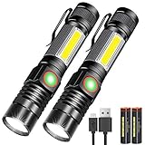 Karrong Taschenlampe LED Aufladbar mit Magnet COB Seitenlicht Zoombar, Extrem Hell 3000...