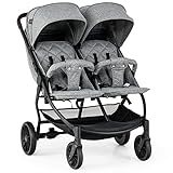 DREAMADE Geschwisterwagen 2 in 1, Doppelkinderwagen Baby und Kleinkind,...
