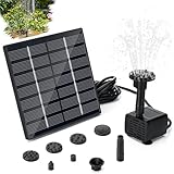 Sprifityy Teichpumpe solar 1.5W,Solar Springbrunnen,Upgrade Solarpumpe mit 3m...