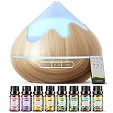 500ML Aroma Diffusor mit Top 8 Öle Geschenk Set, ätherisches Öl Diffuser mit...