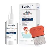 Evolsin® 120ml Läuseshampoo & Läusekamm für Erwachsene & Kinder ab 6 Monaten...