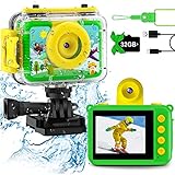 GKTZ Kinderkamera wasserdichte,180 drehbare Digitale Action-Kamera für...