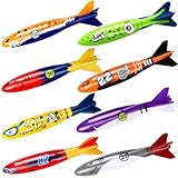 DIYDEC 8 Stück Tauchen Spielzeug, Torpedo Spielzeug Schwimmbad Spielzeug für...