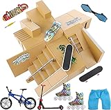 Jelife Finger Skateboard Rampe 8pcs Skatepark Kit Mini Finger Skateboards mit...