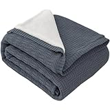 MH MYLUNE HOME Sherpa Decke Baumwolle Strickdecke Öko-Tex 180x200cm 660GSM...