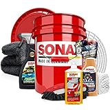 Autowäsche Set - SONAX: Autoshampoo Glanz Shampoo Konzentrat - SONAX Wascheimer mit...